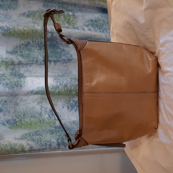 Tan shoulder bag y2k Coach Patent Leather w tags in pocket vintage - Picture 2 of 12